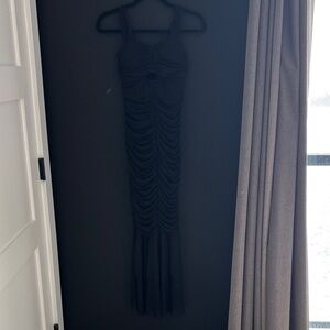 Elegant Black Ruched Dress